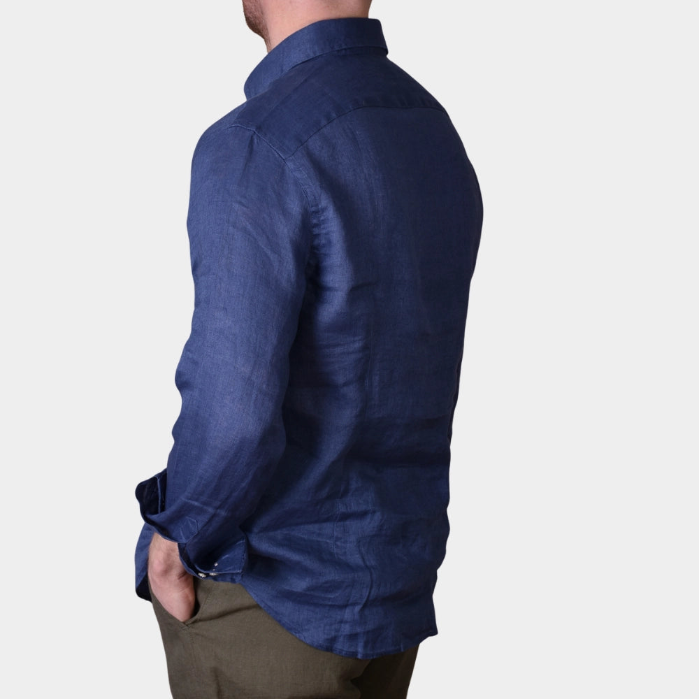 Linen Full Button Shirt - Marin - Hugo Sthlm