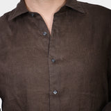 Linen Full Button Shirt - Moka
