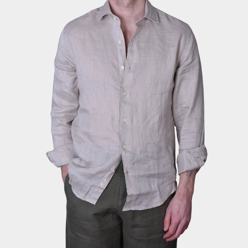 Linen Full Button Shirt - Sand - Hugo Sthlm