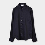 Linen Full Button Shirt - Black - Hugo Sthlm