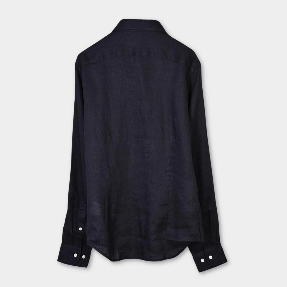 Linen Full Button Shirt - Black - Hugo Sthlm