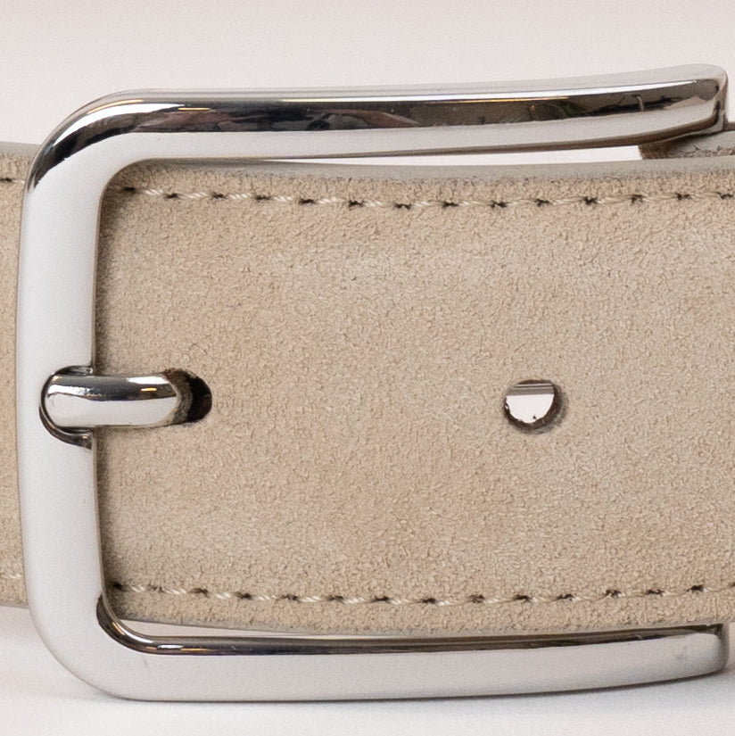 Longarone Suede Leather Belt - Beige - Hugo Sthlm