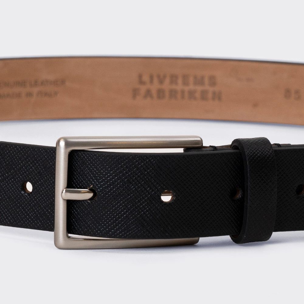Longare Safiano Leather Belt - Black - Hugo Sthlm