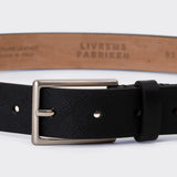 Longare Safiano Leather Belt - Black