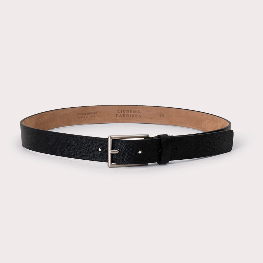 Longare Safiano Leather Belt - Black - Hugo Sthlm