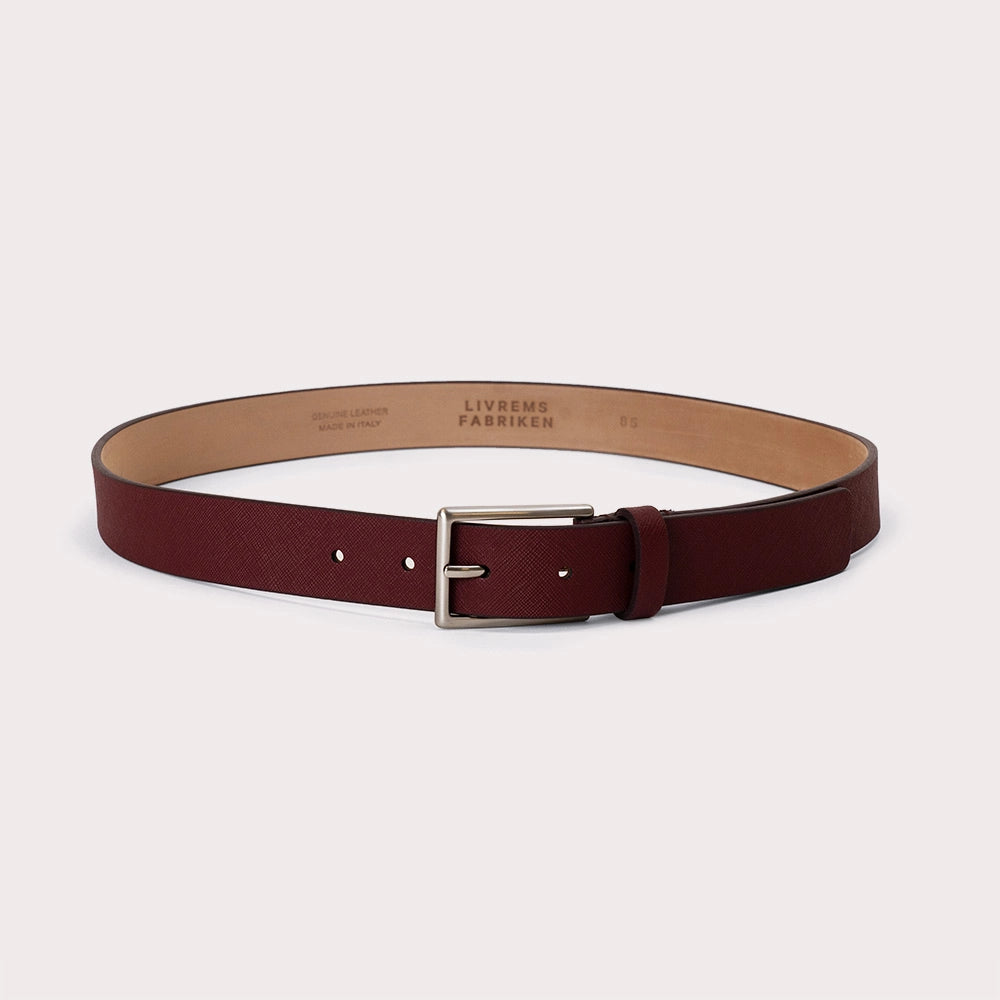 Longare Safiano Leather Belt - Wine - Hugo Sthlm