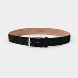 Longarone Suede Leather Belt - Black