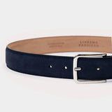Longarone Suede Leather Belt - Blue