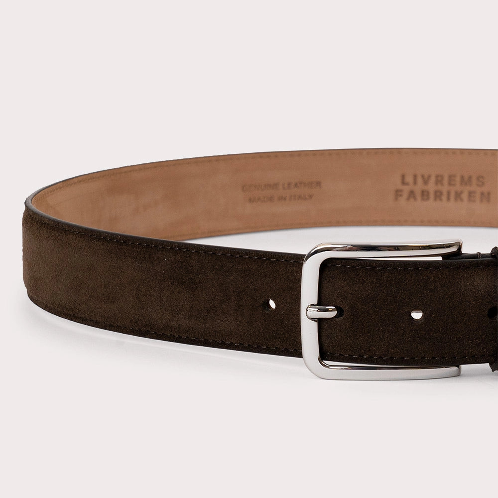 Longarone Suede Leather Belt - Brown - Hugo Sthlm