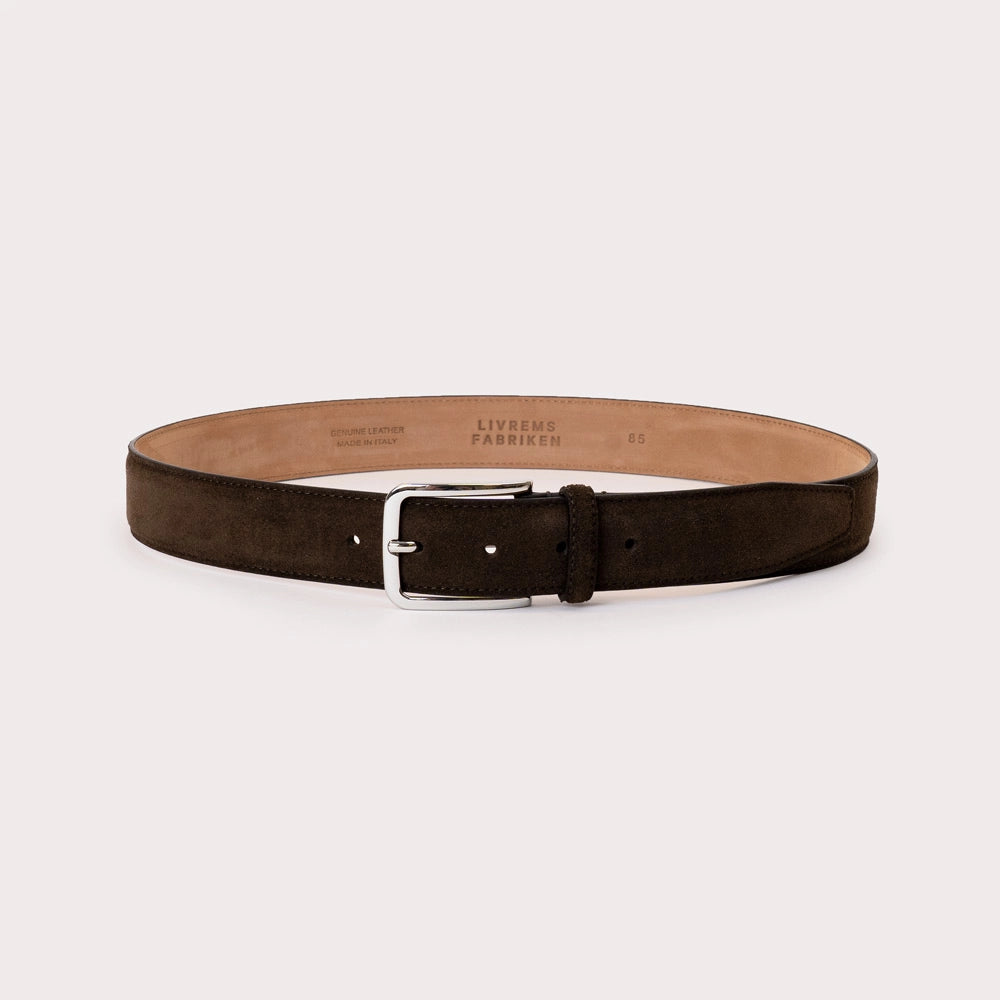 Longarone Suede Leather Belt - Brown - Hugo Sthlm