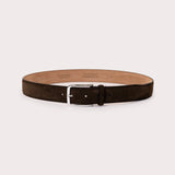 Longarone Suede Leather Belt - Brown
