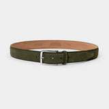 Longarone Suede Leather Belt - Green