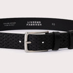 Lonigo Braided Solid Leather Belt - Black - Hugo Sthlm