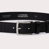 Lonigo Braided Solid Leather Belt - Black