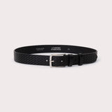 Lonigo Braided Solid Leather Belt - Black - Hugo Sthlm