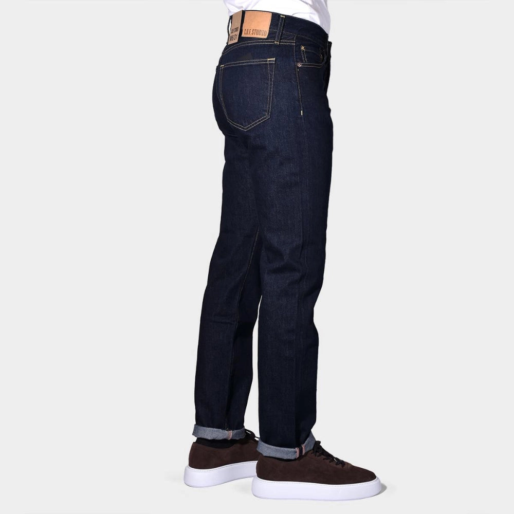 M6 Straight Fit Org 13 OZ Deep Indigo - Rinsed - Hugo Sthlm