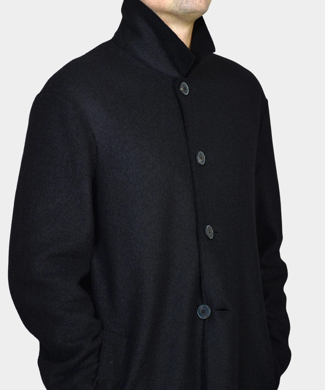Mac Coat Boiled Wool - Black - Hugo Sthlm
