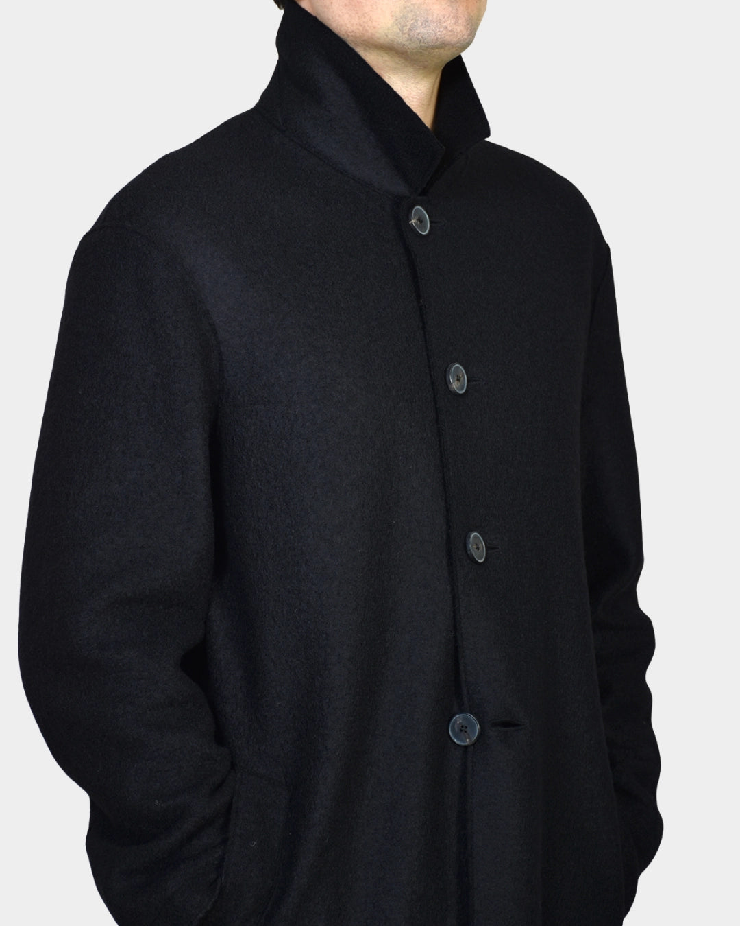 Mac Coat Boiled Wool - Black - Hugo Sthlm