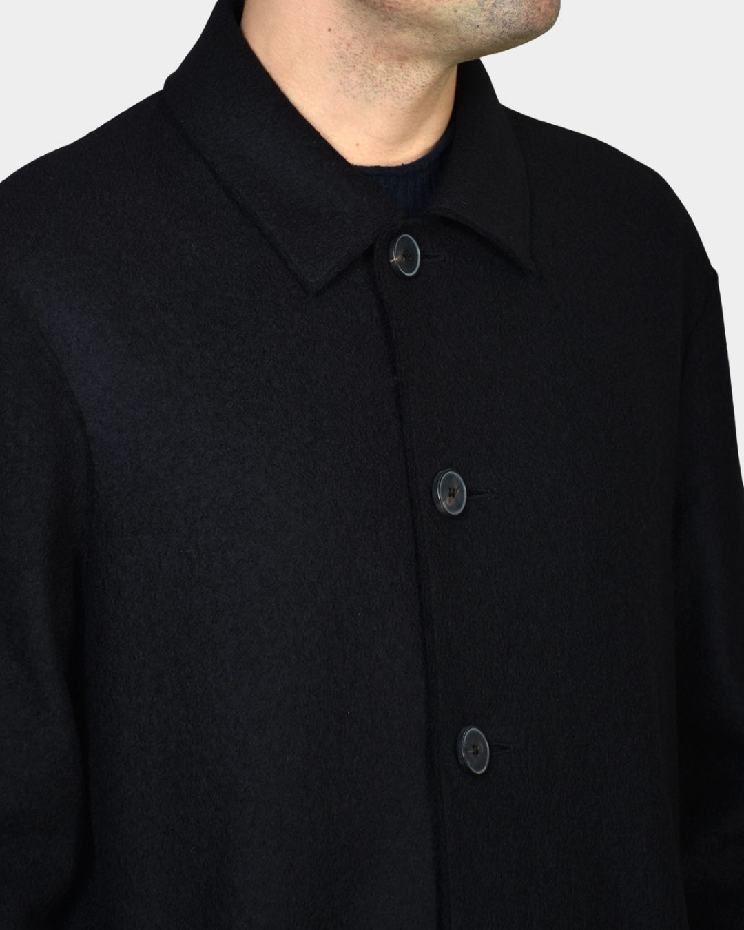 Mac Coat Boiled Wool - Black - Hugo Sthlm