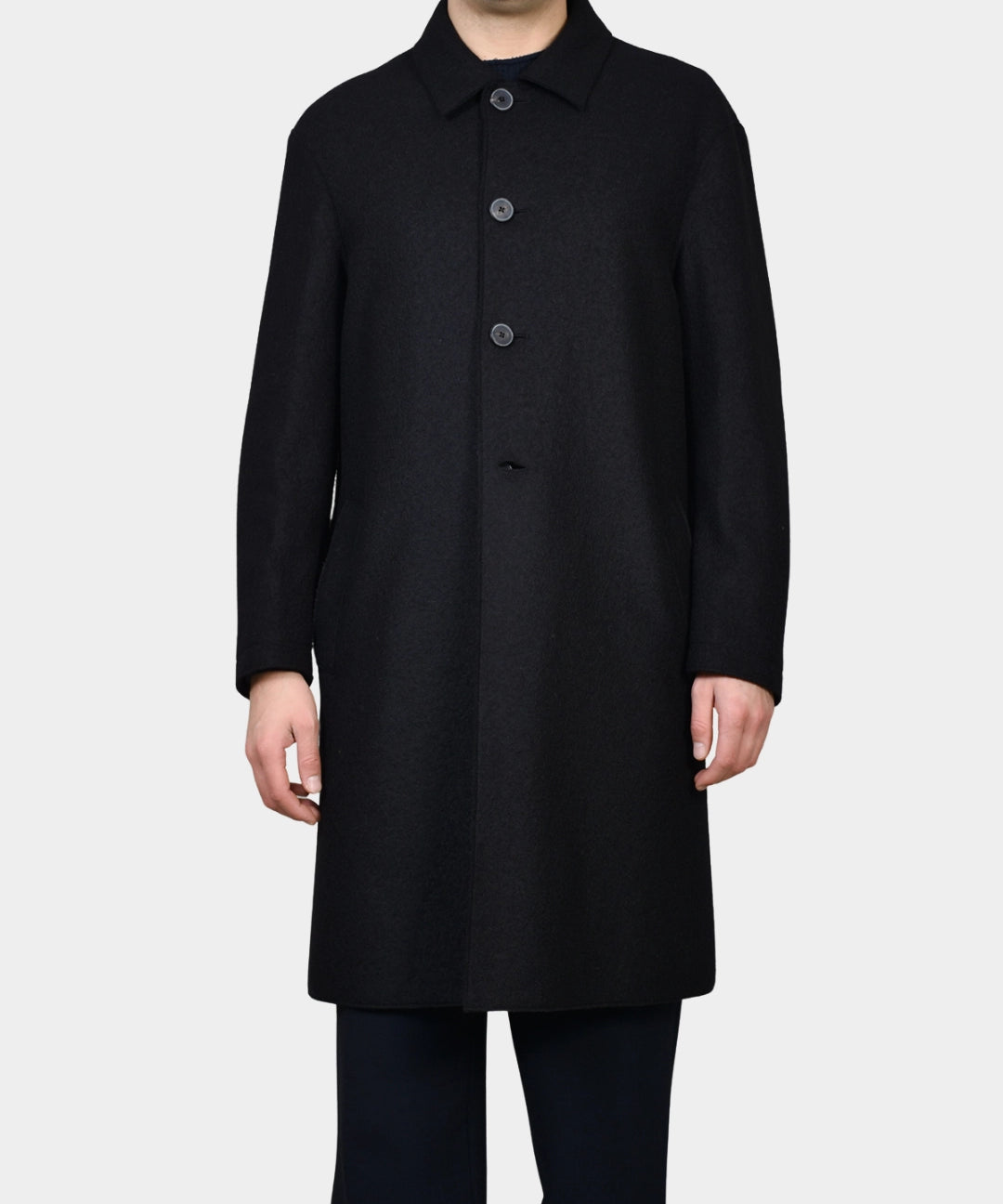 Mac Coat Boiled Wool - Black - Hugo Sthlm