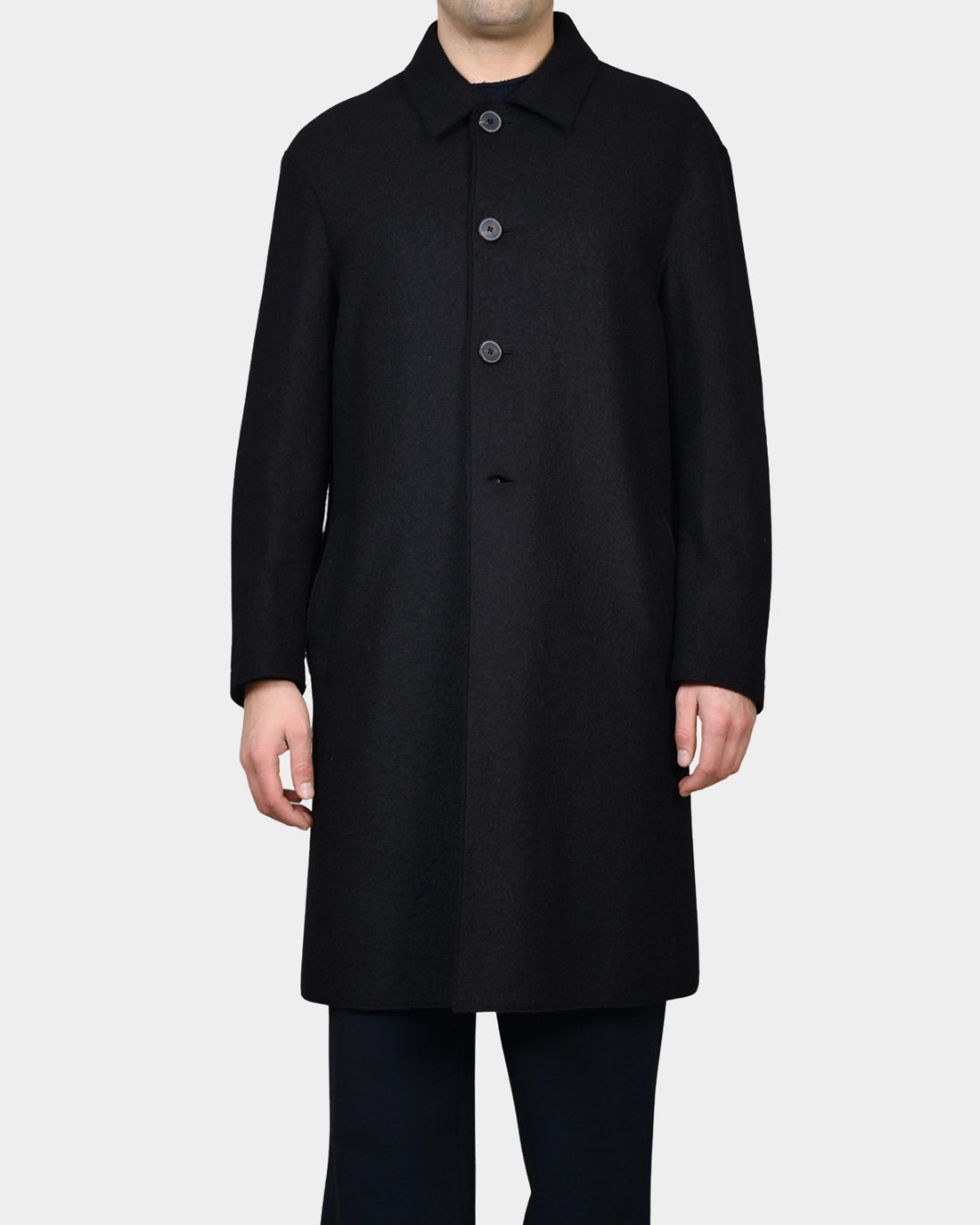 Mac Coat Boiled Wool - Black - Hugo Sthlm