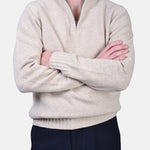 Half Zip 7 GG Lambswool - Beige - Hugo Sthlm