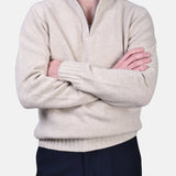 Half Zip 7 GG Lambswool - Beige - Hugo Sthlm