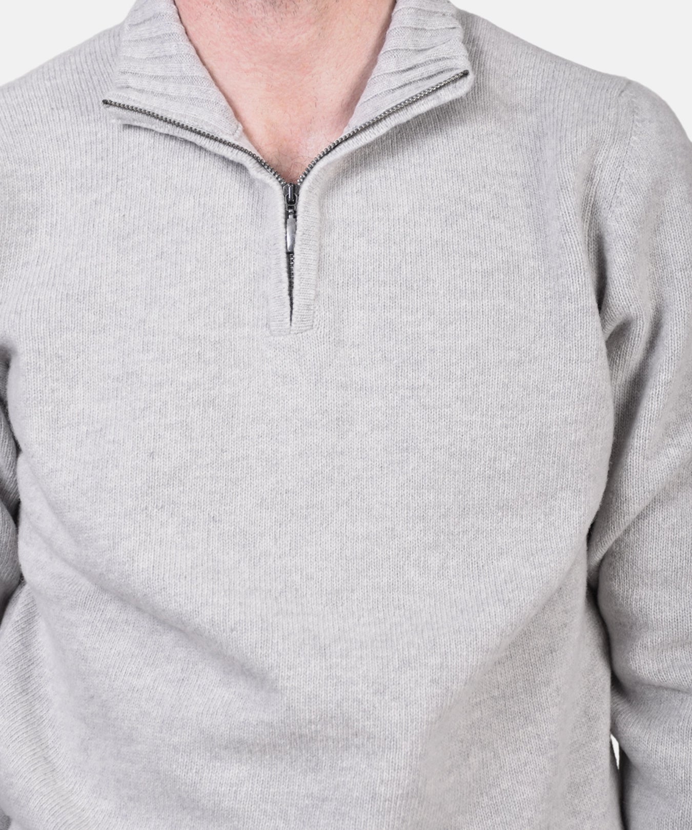 Half Zip 7 GG Lambswool - Grey - Hugo Sthlm