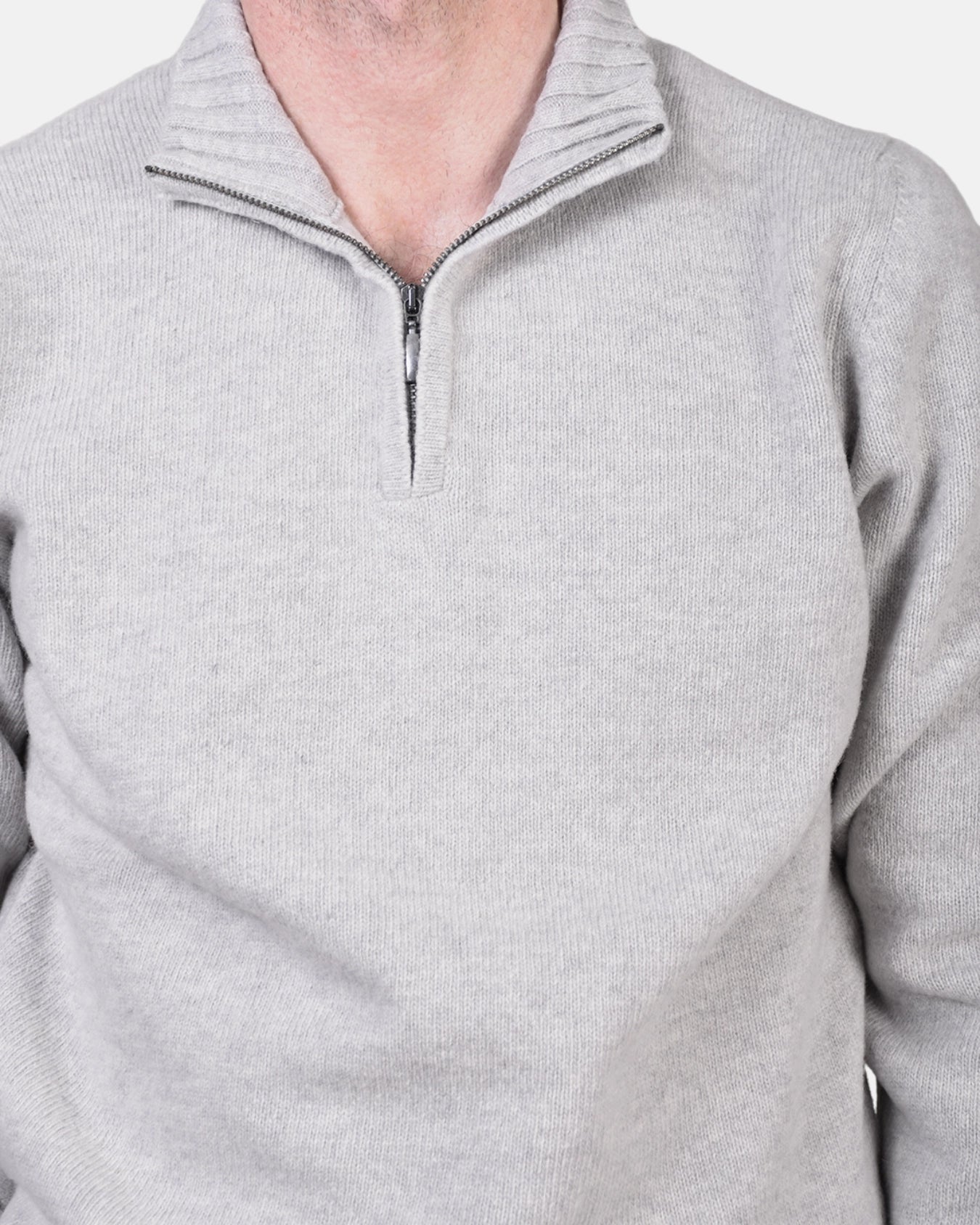 Half Zip 7 GG Lambswool - Grey - Hugo Sthlm