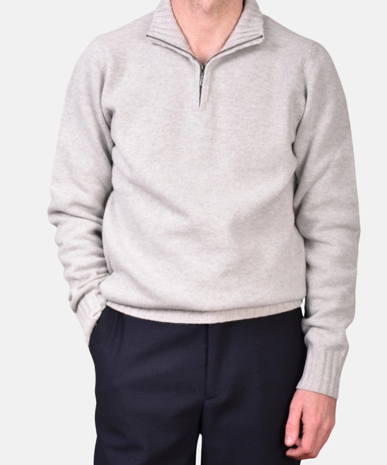 Half Zip 7 GG Lambswool - Grey - Hugo Sthlm