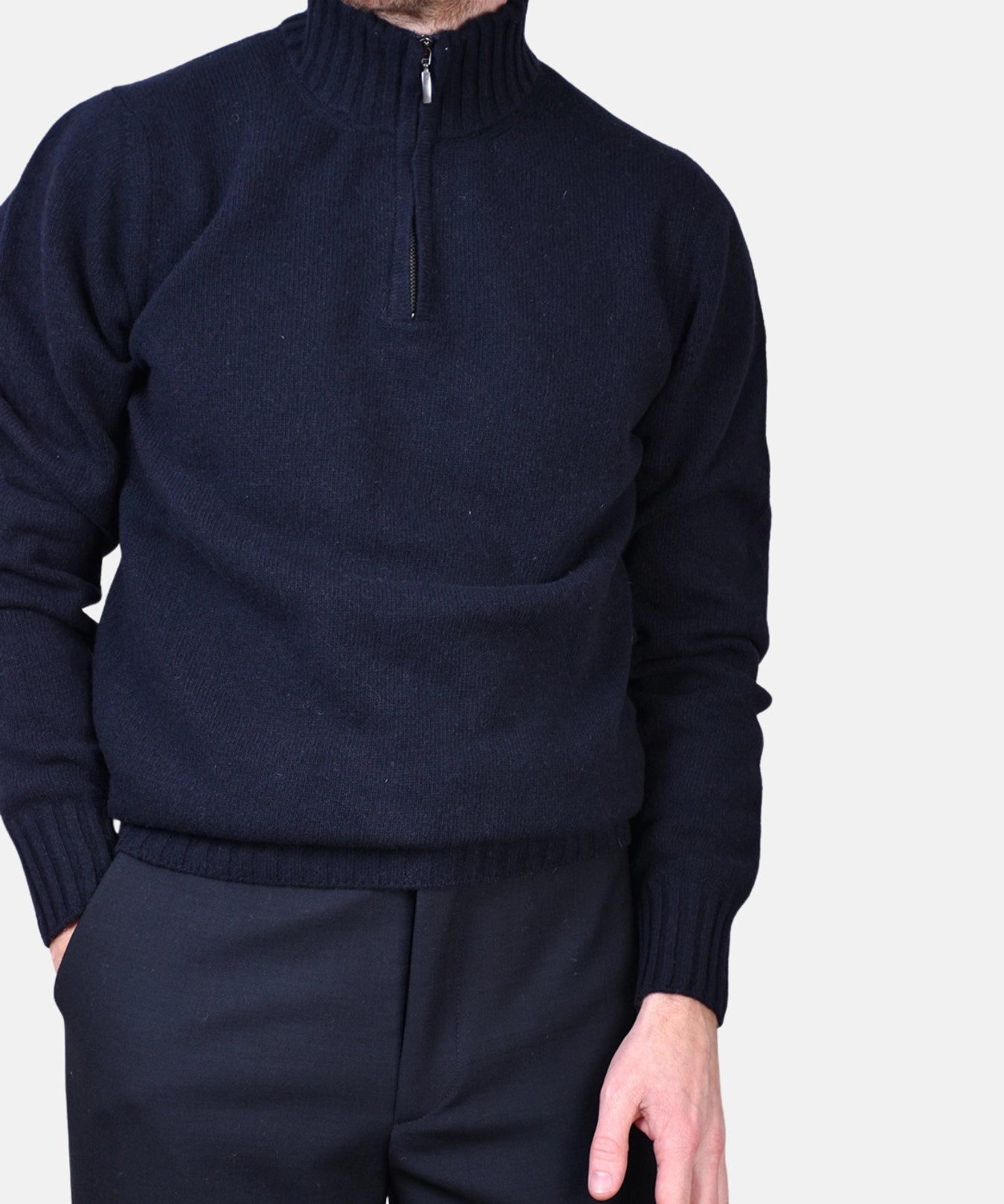 Half Zip 7 GG Lambswool - Navy - Hugo Sthlm