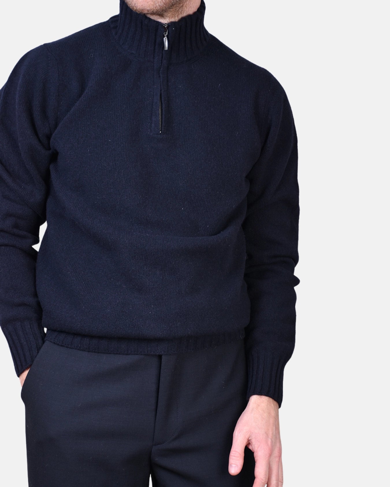 Half Zip 7 GG Lambswool - Navy - Hugo Sthlm