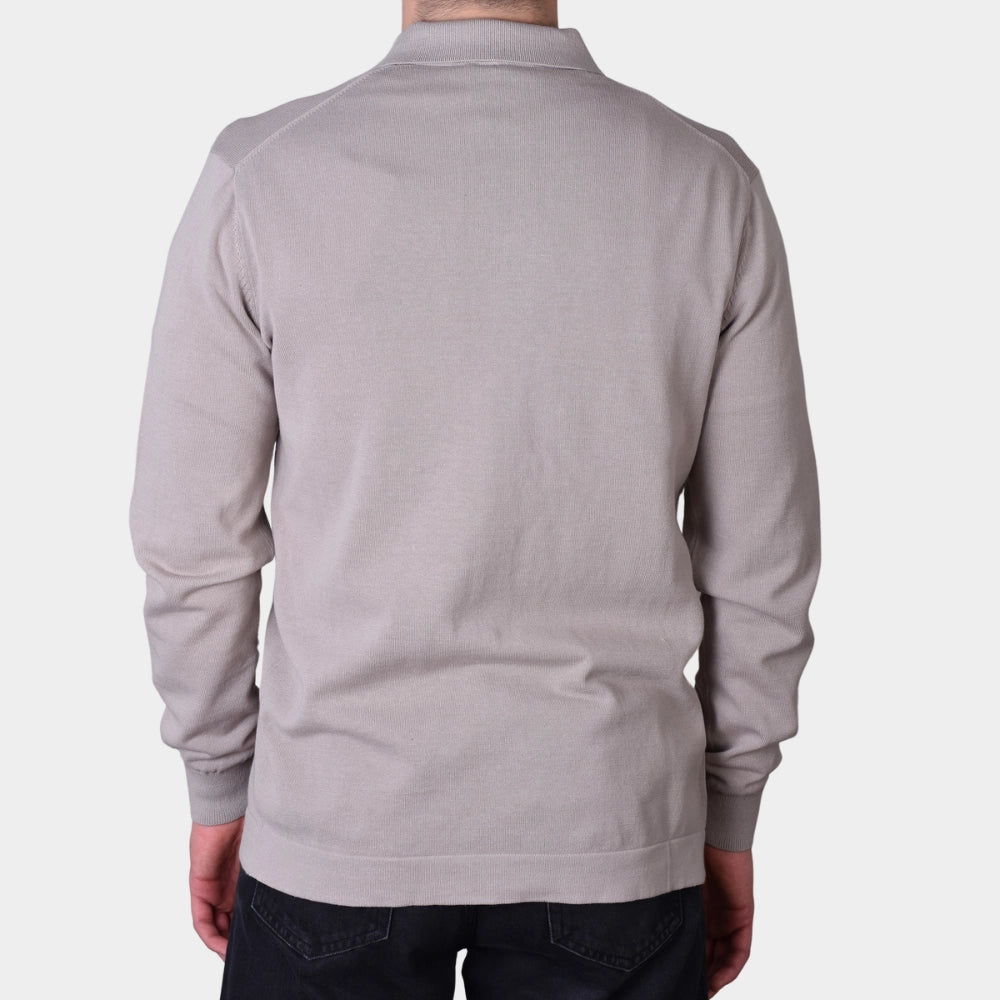 Knitted Cotton Overshirt - Grey - Hugo Sthlm