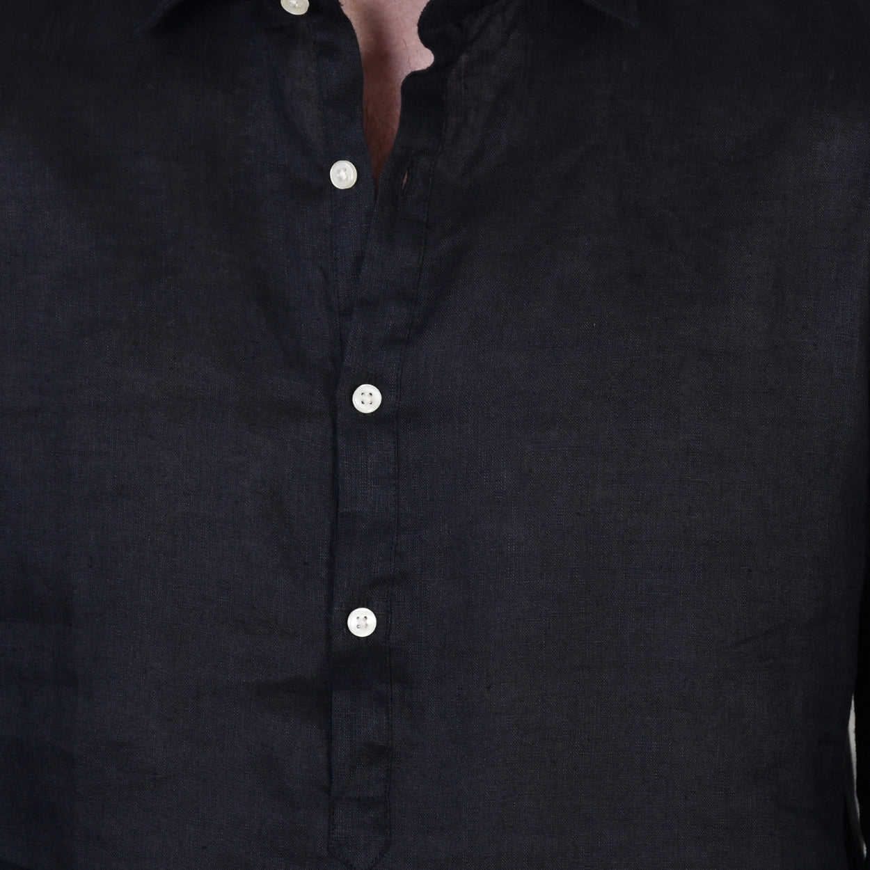 Popover Linen Shirt - Black - Hugo Sthlm