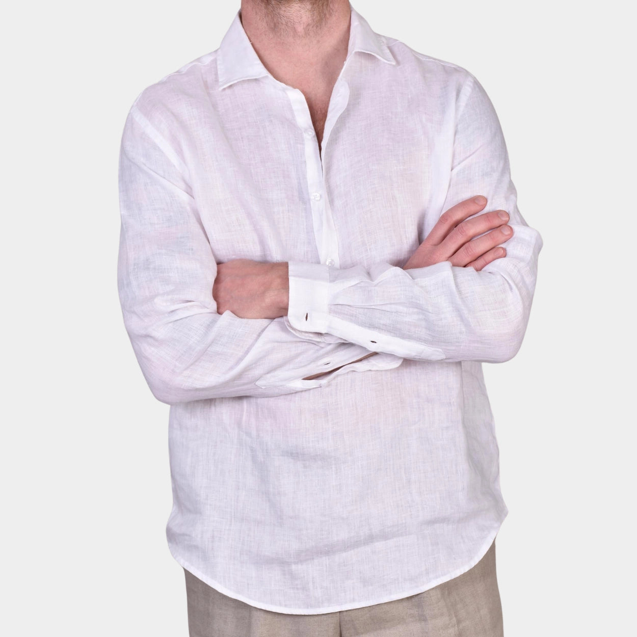 Popover Linen Shirt - White - Hugo Sthlm