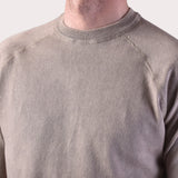 Crewneck Raglan Stonewash Sweater - Beige