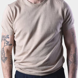 Crewneck Short Sleeve Linnen Knit - Beige