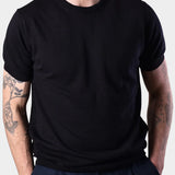 Crewneck Short Sleeve Linnen Knit - Black