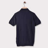 Polo Slub Knit Short Sleeve - Navy