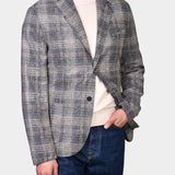 Marden Jacket Knit - Beige/ Blue