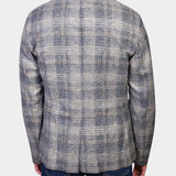 Marden Jacket Knit - Beige/ Blue