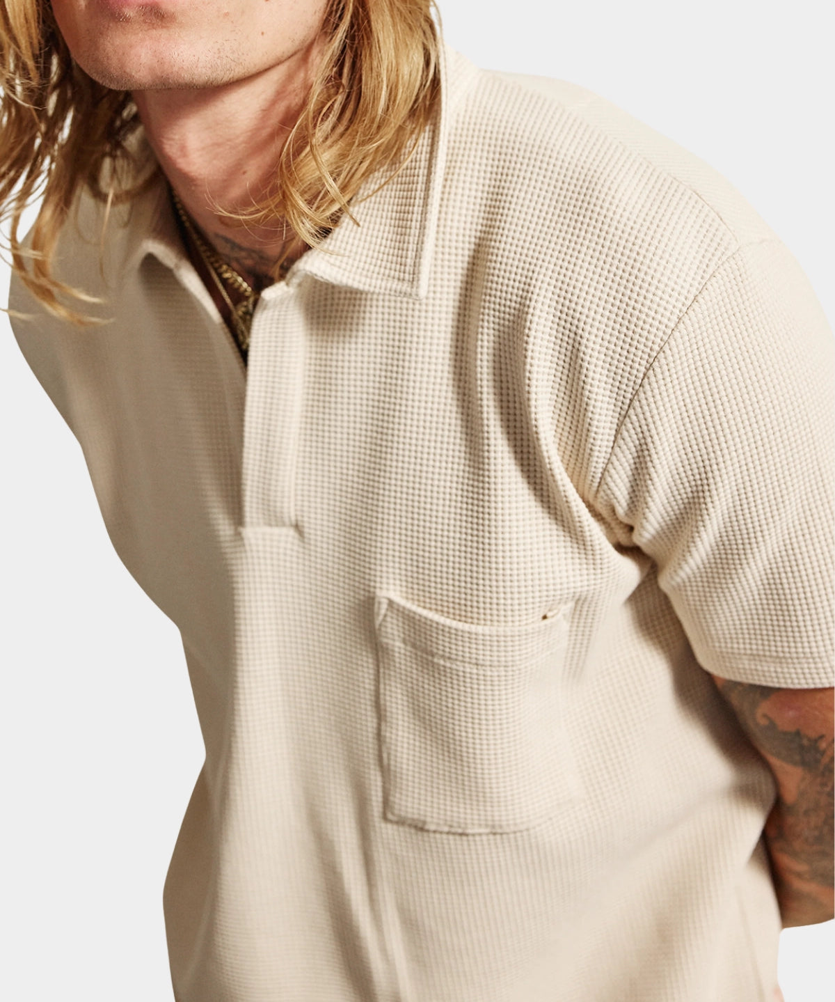 Melrose Polo Waffle - Creme - Hugo Sthlm