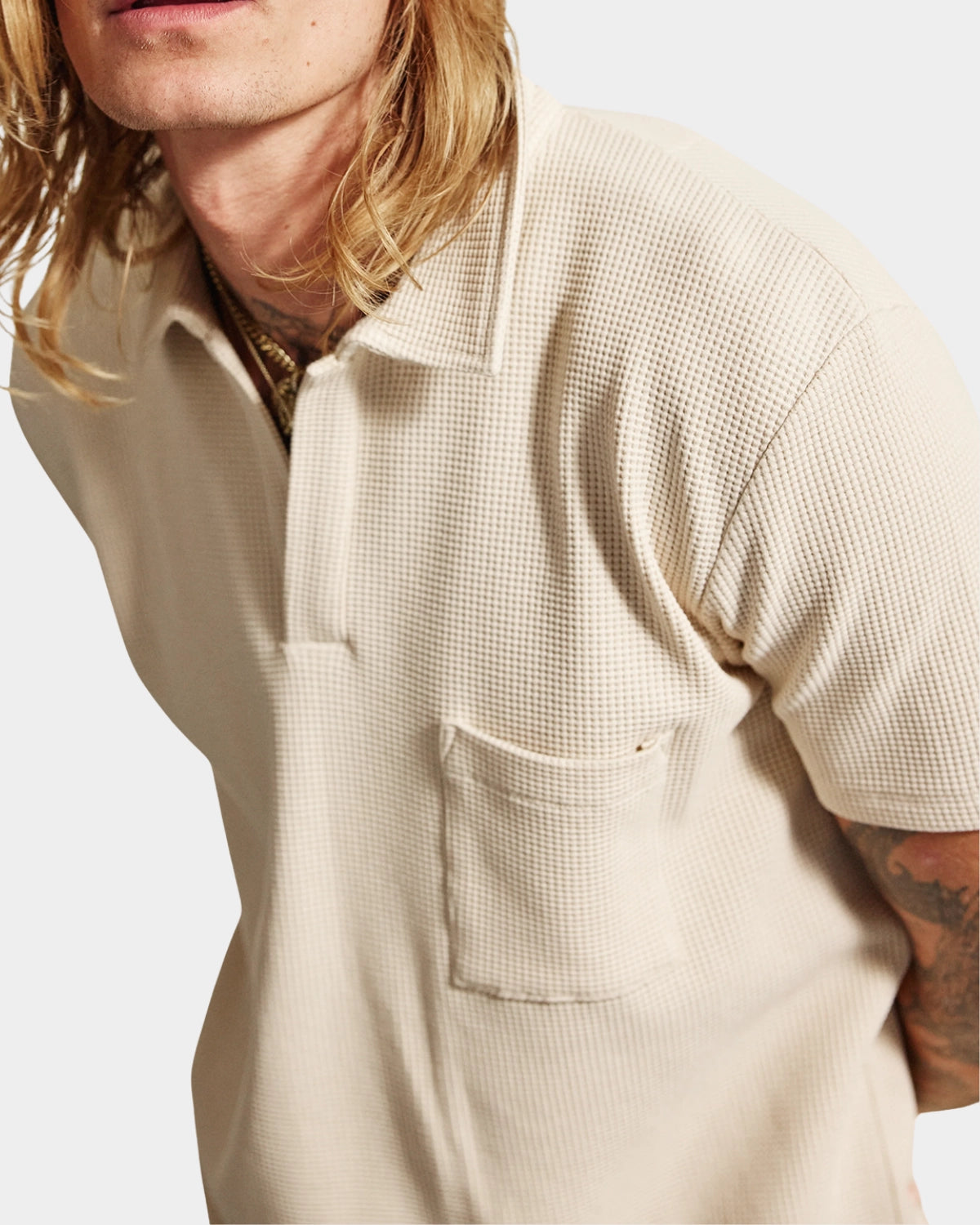 Melrose Polo Waffle - Creme - Hugo Sthlm
