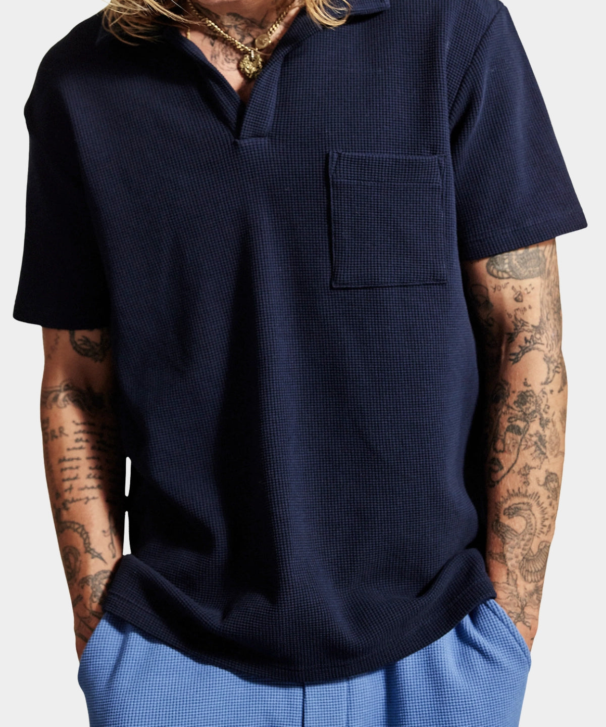 Melrose Polo Waffle - Total Eclips - Hugo Sthlm