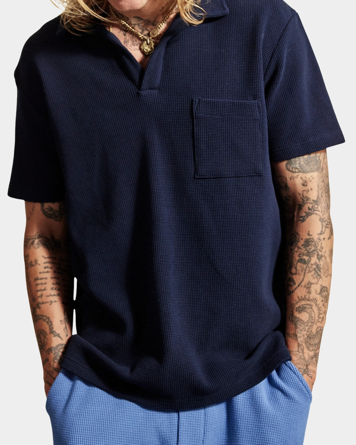 Melrose Polo Waffle - Total Eclips - Hugo Sthlm