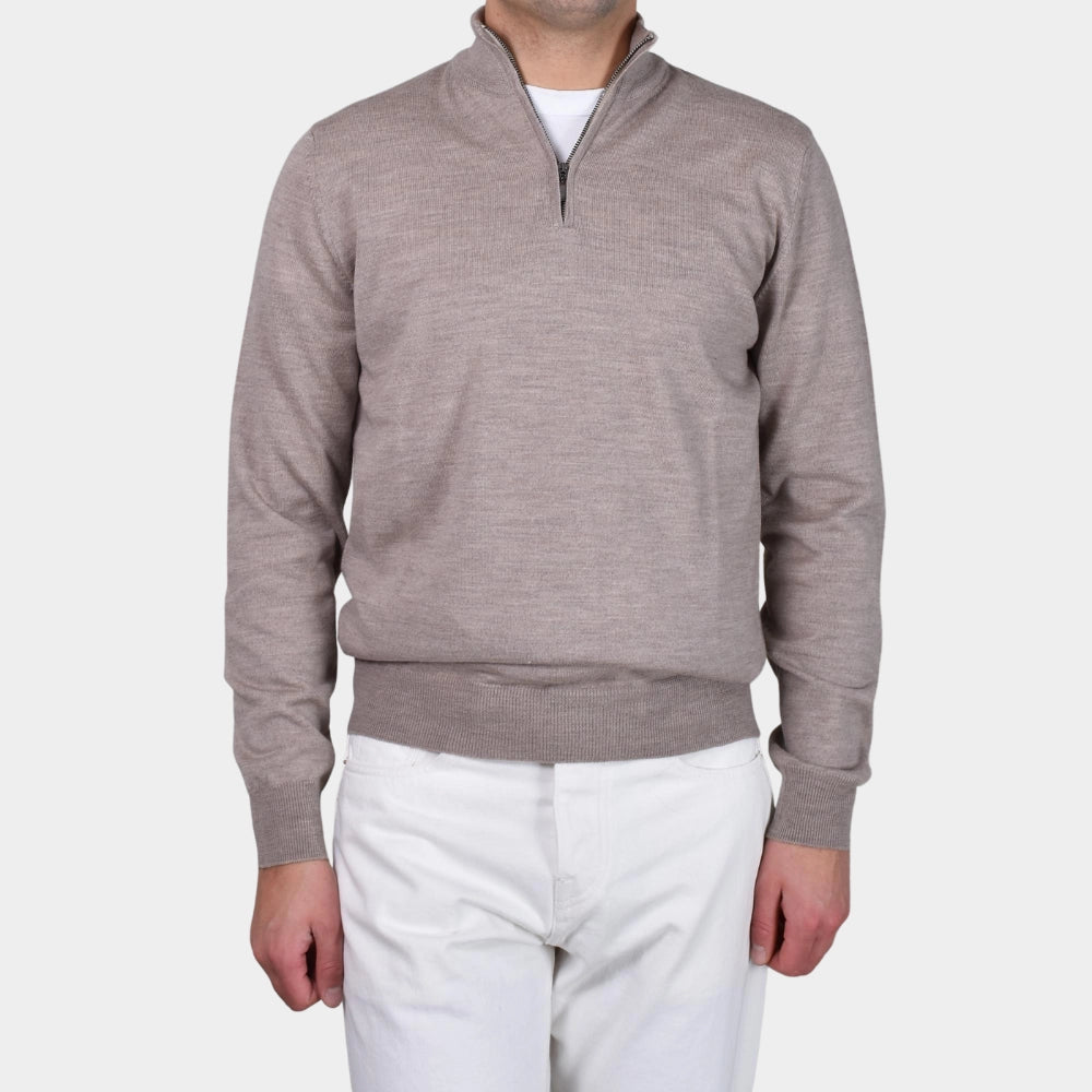 Merino 12 GG Half Zip - Beige - Hugo Sthlm