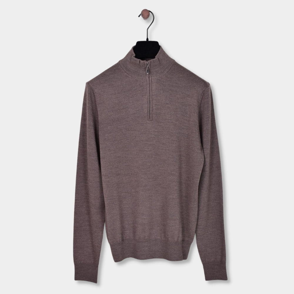 Merino 12 GG Half Zip - Brown - Hugo Sthlm