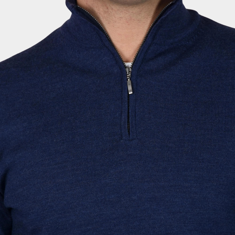 Merino 12 GG Half Zip - Denim Blue - Hugo Sthlm