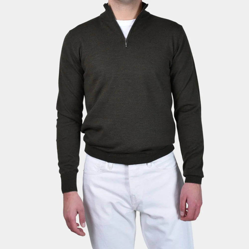 Merino 12 GG Half Zip - Forest Green - Hugo Sthlm