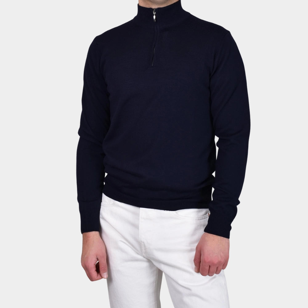 Merino 12 GG Half Zip - Navy - Hugo Sthlm